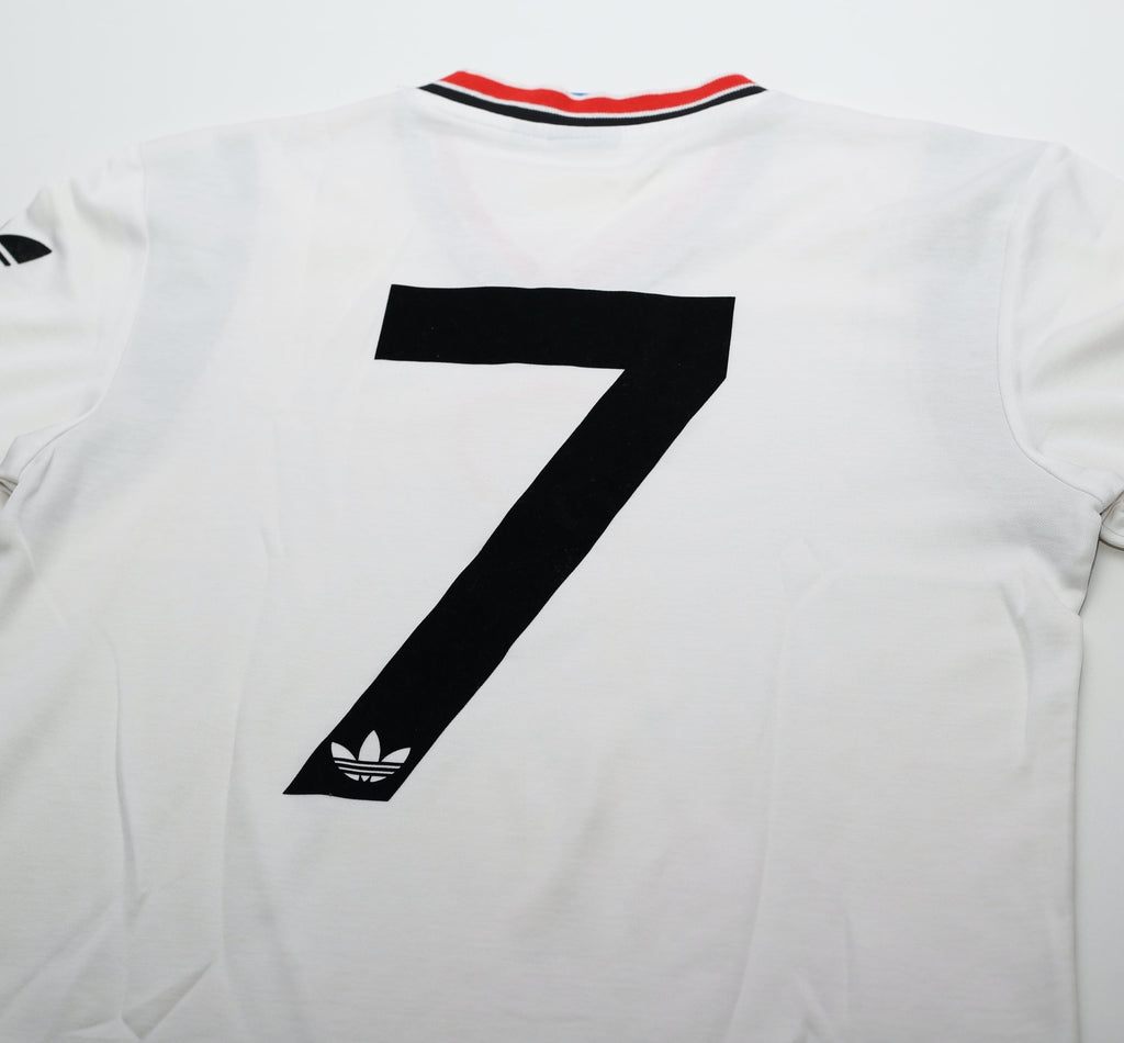 1984/85 ROBSON #7 Manchester United adidas Originals Away Football Shirt (S)