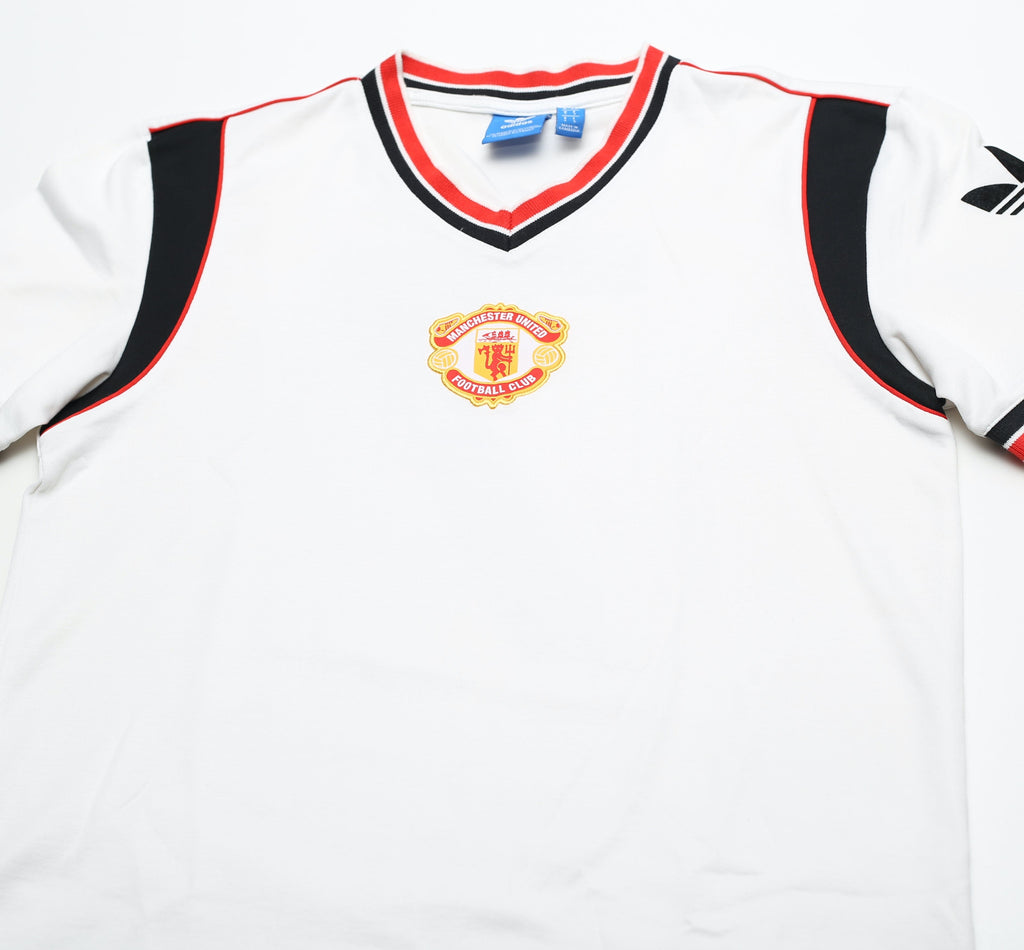 1984/85 ROBSON #7 Manchester United adidas Originals Away Football Shirt (S)