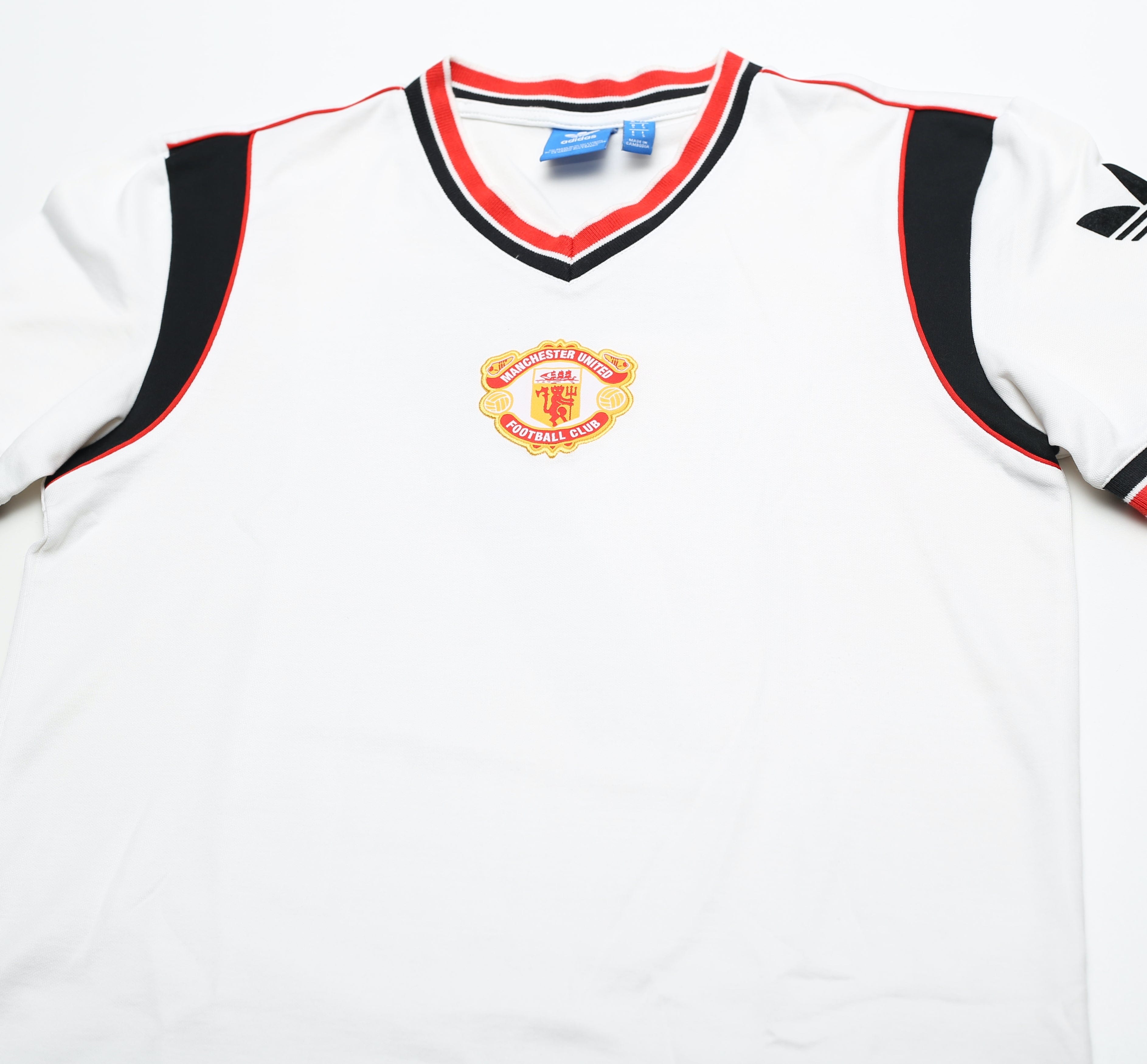 1984/85 ROBSON #7 Manchester United adidas Originals Away Football Shirt (S)