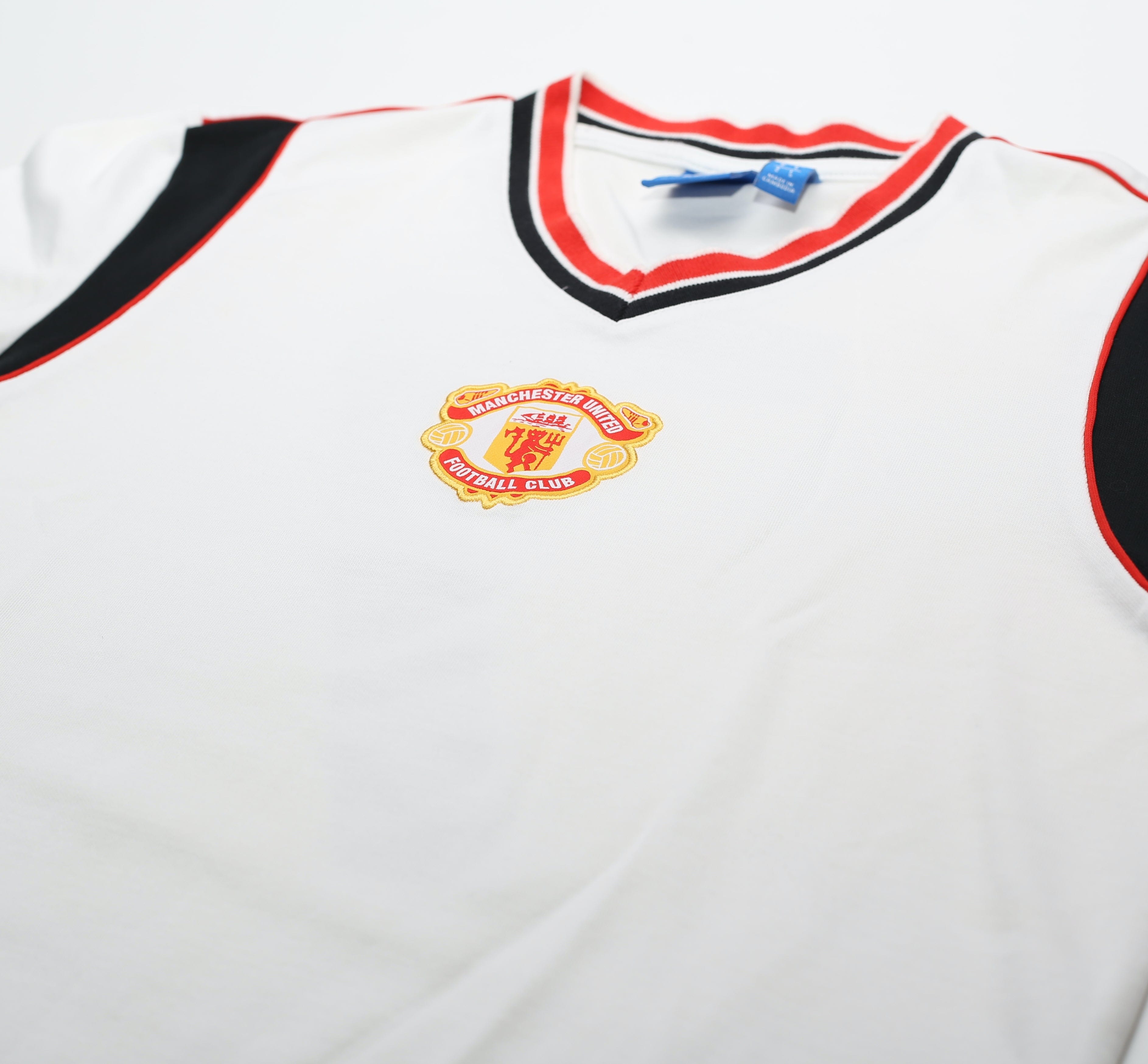 1984/85 ROBSON #7 Manchester United adidas Originals Away Football Shirt (S)