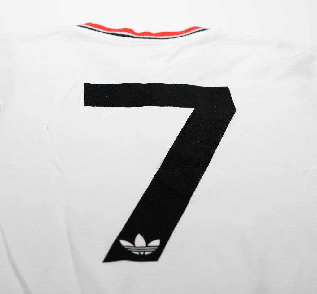 1984/85 ROBSON #7 Manchester United adidas Originals Away Football Shirt (S)