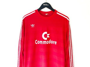 1984/89 BAYERN MUNICH Vintage adidas Home LS Football Shirt (M) COMMODORE