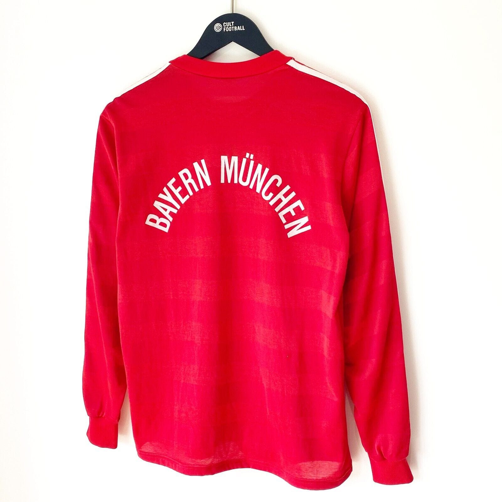 1984/89 BAYERN MUNICH Vintage adidas Home LS Football Shirt (M) COMMODORE