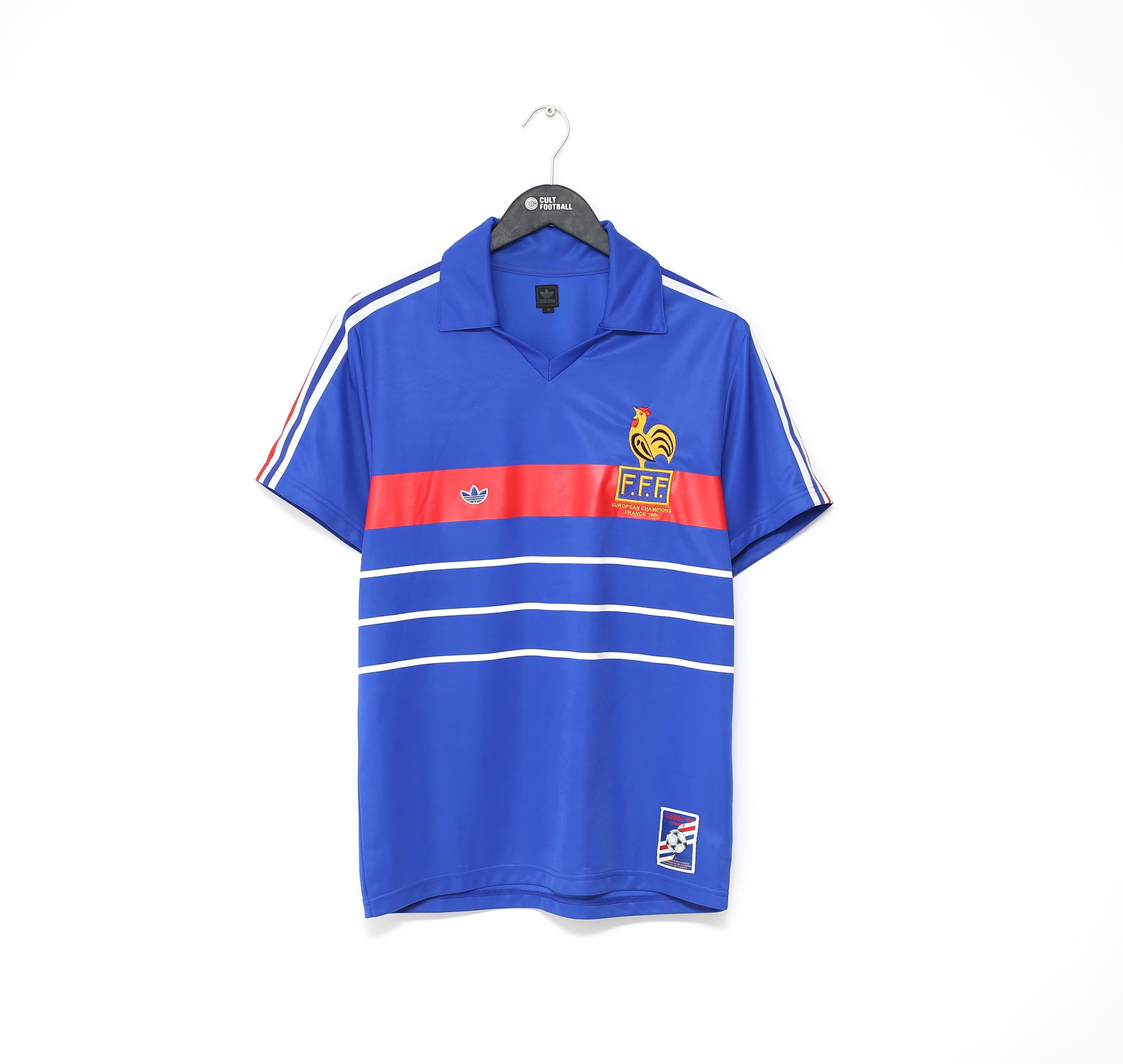 1984 FRANCE Retro adidas Originals Home Football Shirt (M) Platini Era