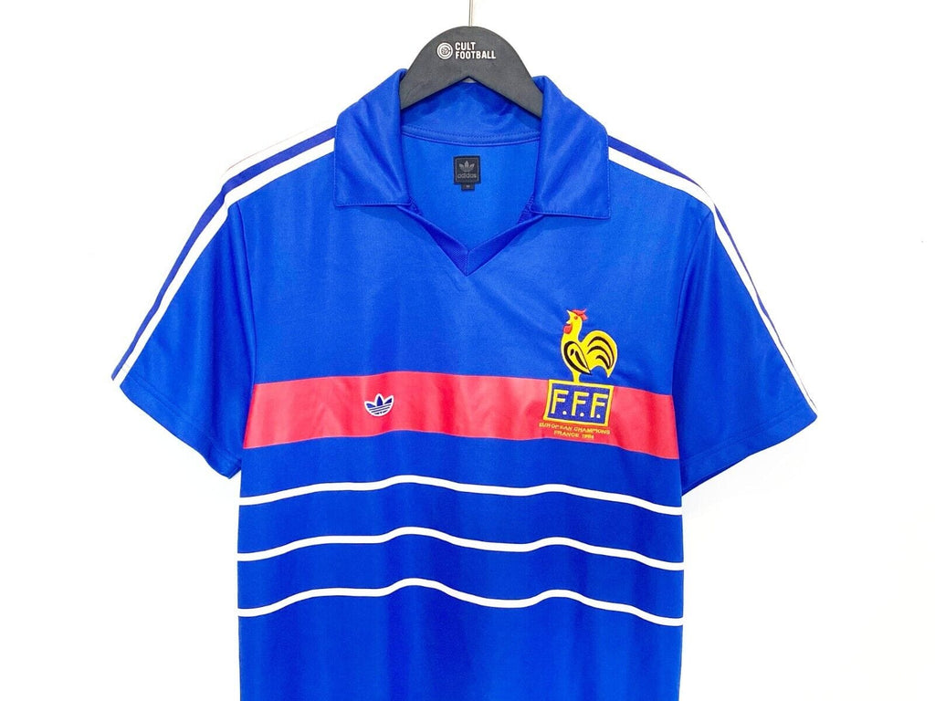 1984 FRANCE Retro adidas Originals Home Football Shirt (M) Platini Era