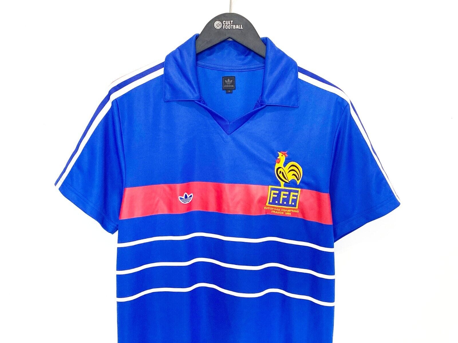 1984 FRANCE Retro adidas Originals Home Football Shirt (M) Platini Era