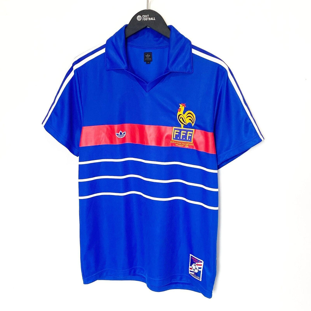 1984 FRANCE Retro adidas Originals Home Football Shirt (M) Platini Era