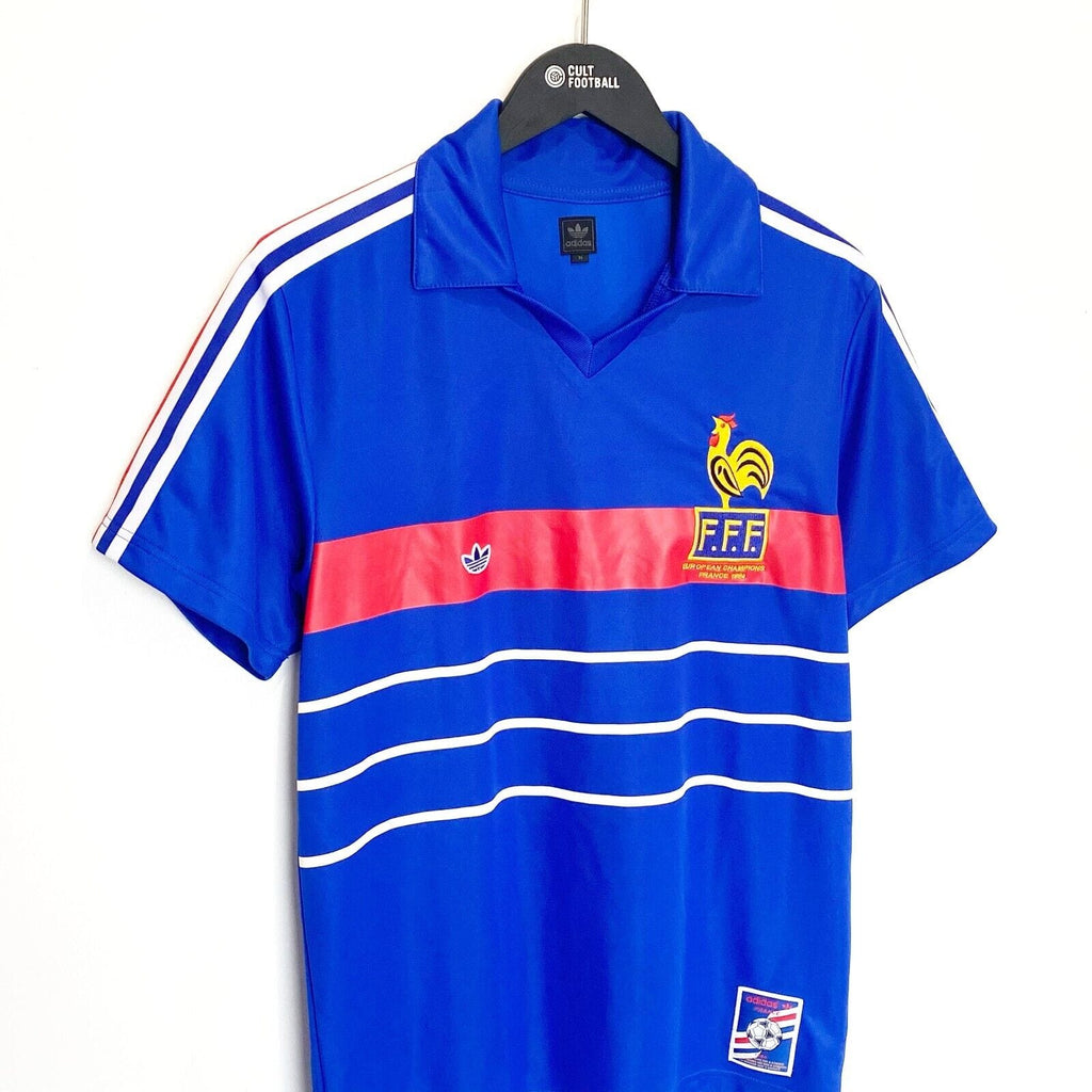 1984 FRANCE Retro adidas Originals Home Football Shirt (M) Platini Era