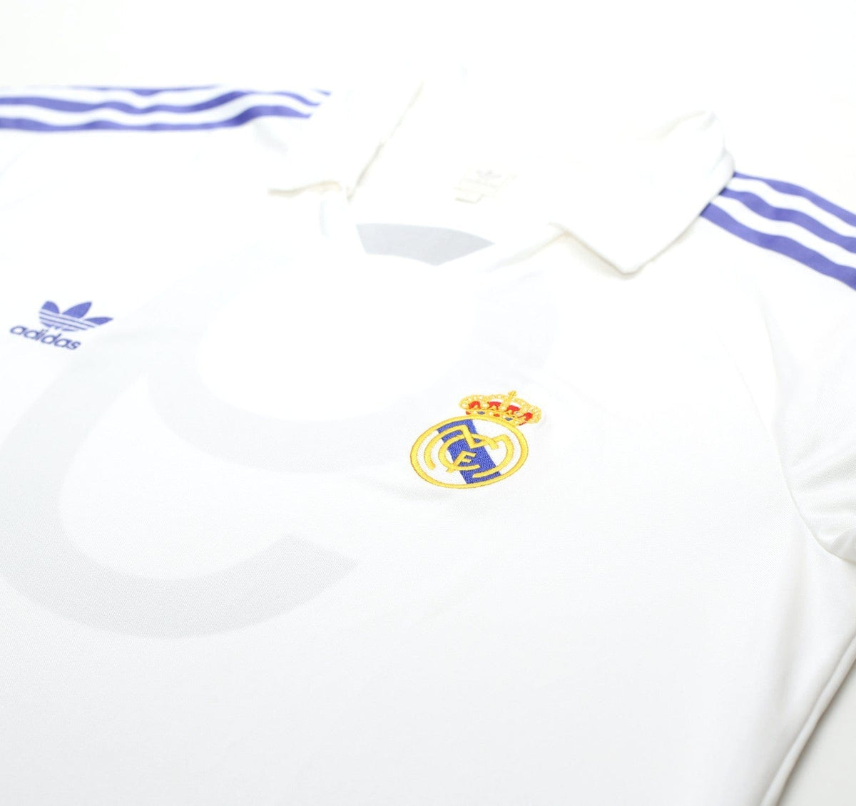 1985/86 SANCHEZ #9 Real Madrid Retro adidas Originals Home Football Shirt (L)