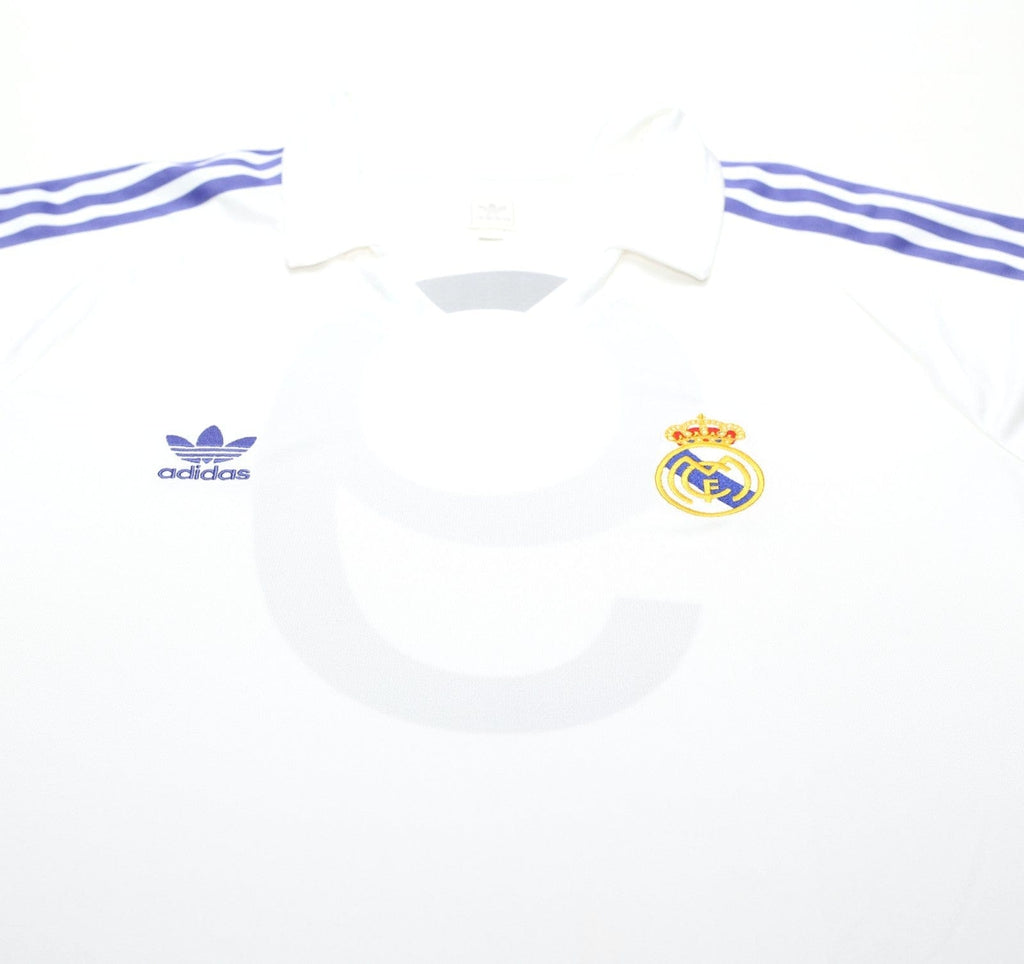 1985/86 SANCHEZ #9 Real Madrid Retro adidas Originals Home Football Shirt (L)