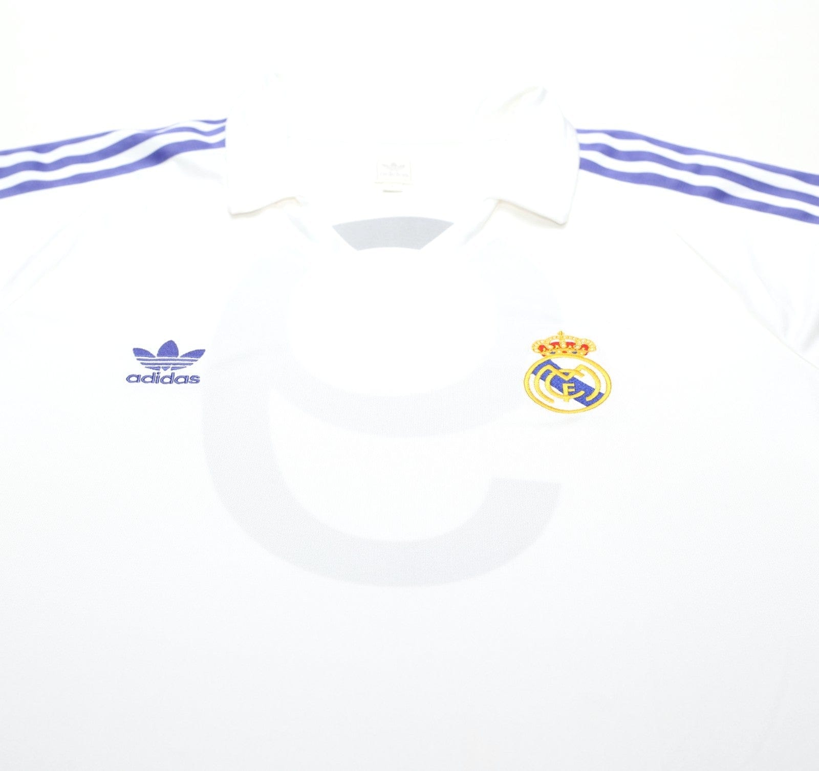 1985/86 SANCHEZ #9 Real Madrid Retro adidas Originals Home Football Shirt (L)
