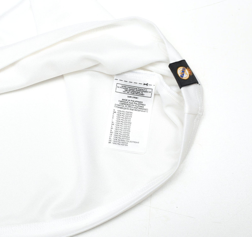 1985/86 SANCHEZ #9 Real Madrid Retro adidas Originals Home Football Shirt (L)