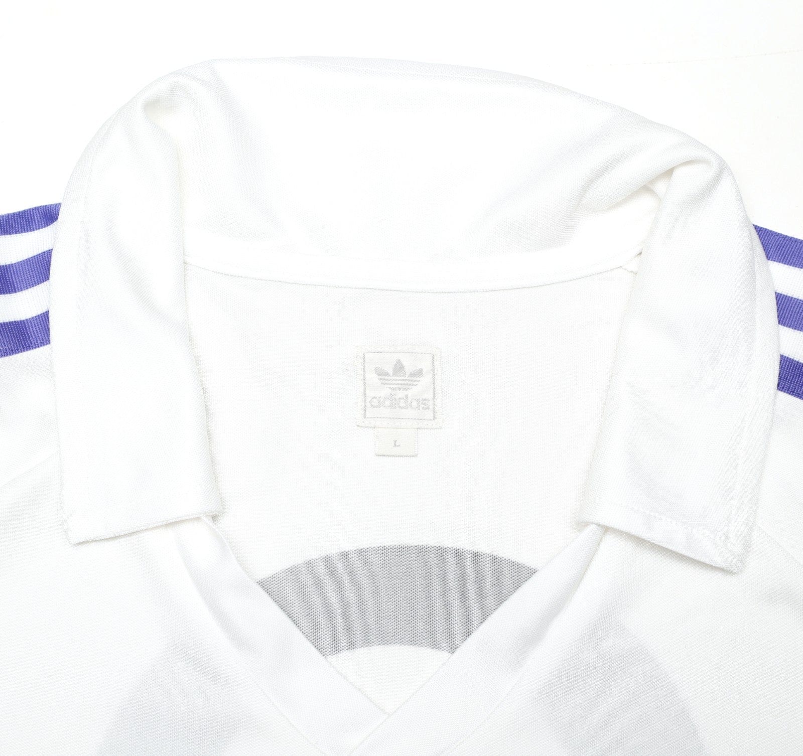 1985/86 SANCHEZ #9 Real Madrid Retro adidas Originals Home Football Shirt (L)