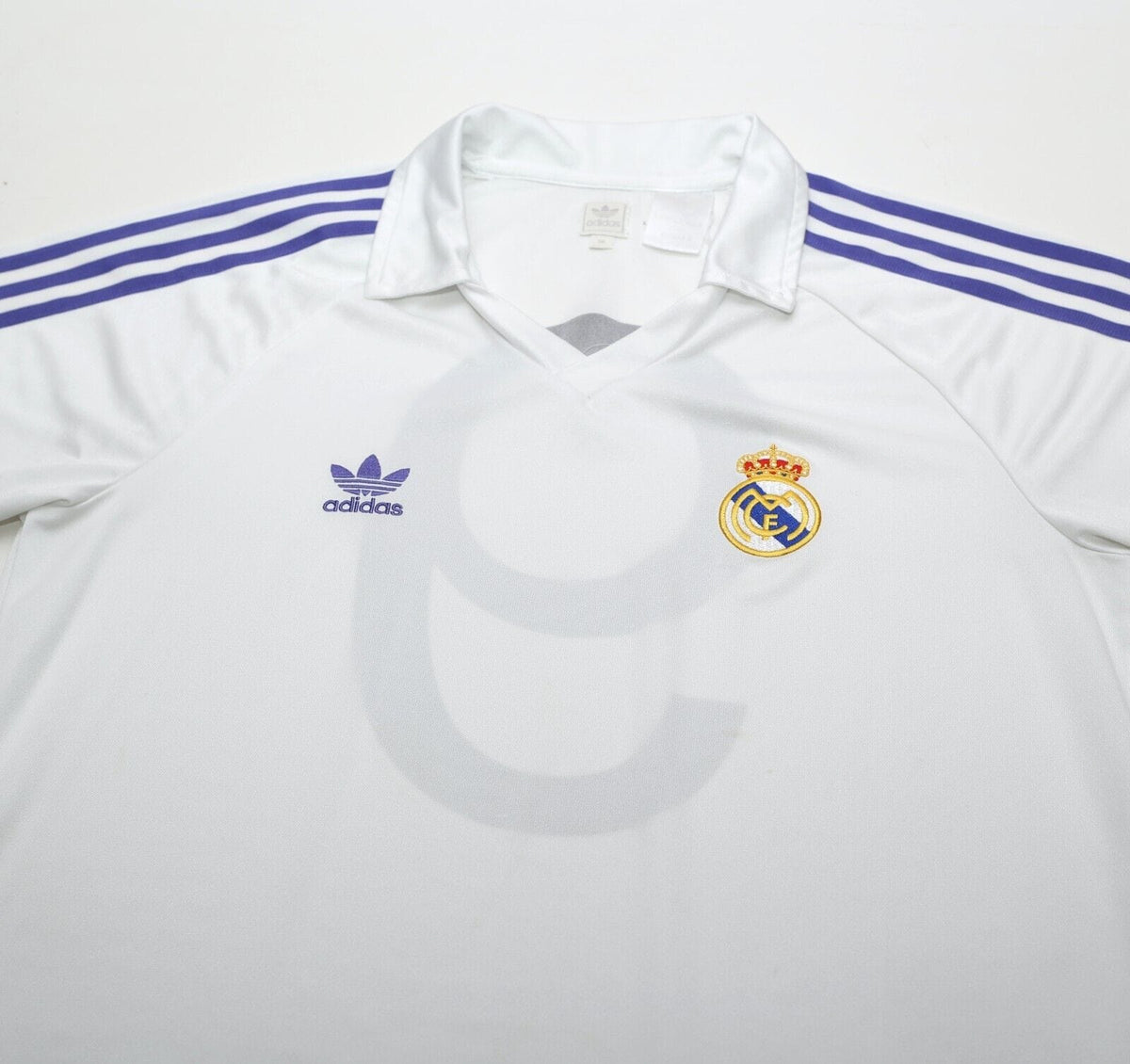 1985/86 SANCHEZ #9 Real Madrid Retro adidas Originals Home Football Shirt (M)
