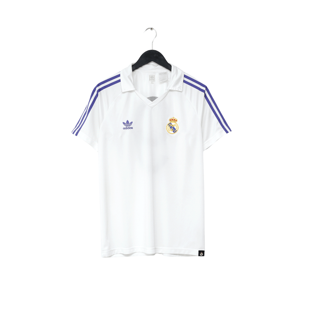 1985/86 SANCHEZ #9 Real Madrid Retro adidas Originals Home Football Shirt (M)