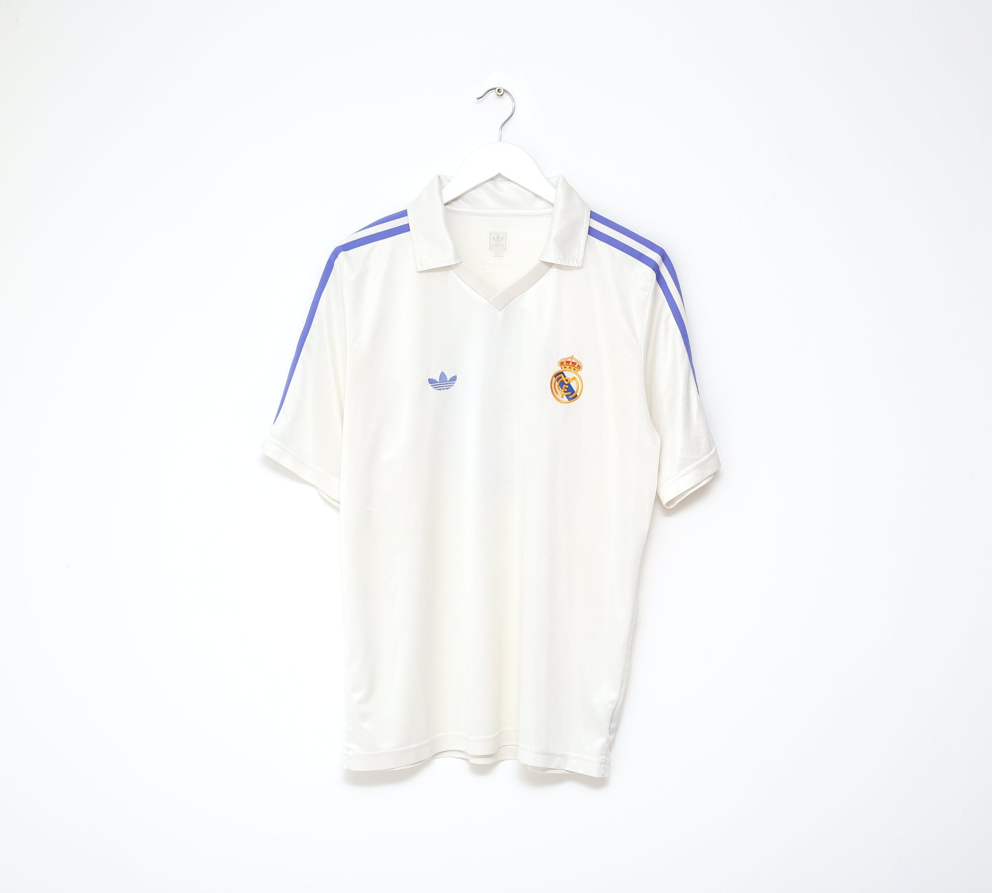 1985/86 SANCHEZ #9 Real Madrid Retro adidas Originals Home Football Shirt (M/L)