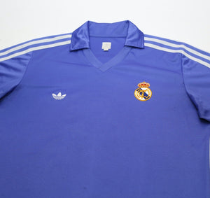 1985/86 SANCHEZ #9 Real Madrid Retro adidas Originals LS Away Football Shirt (L)