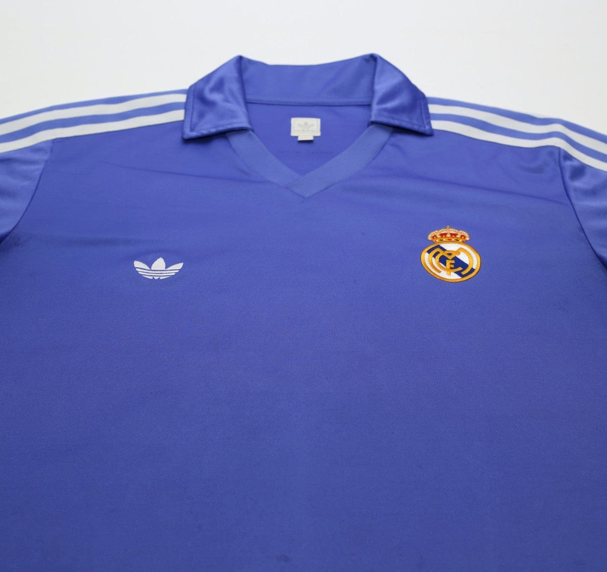 1985/86 SANCHEZ #9 Real Madrid Retro adidas Originals LS Away Football Shirt (L)