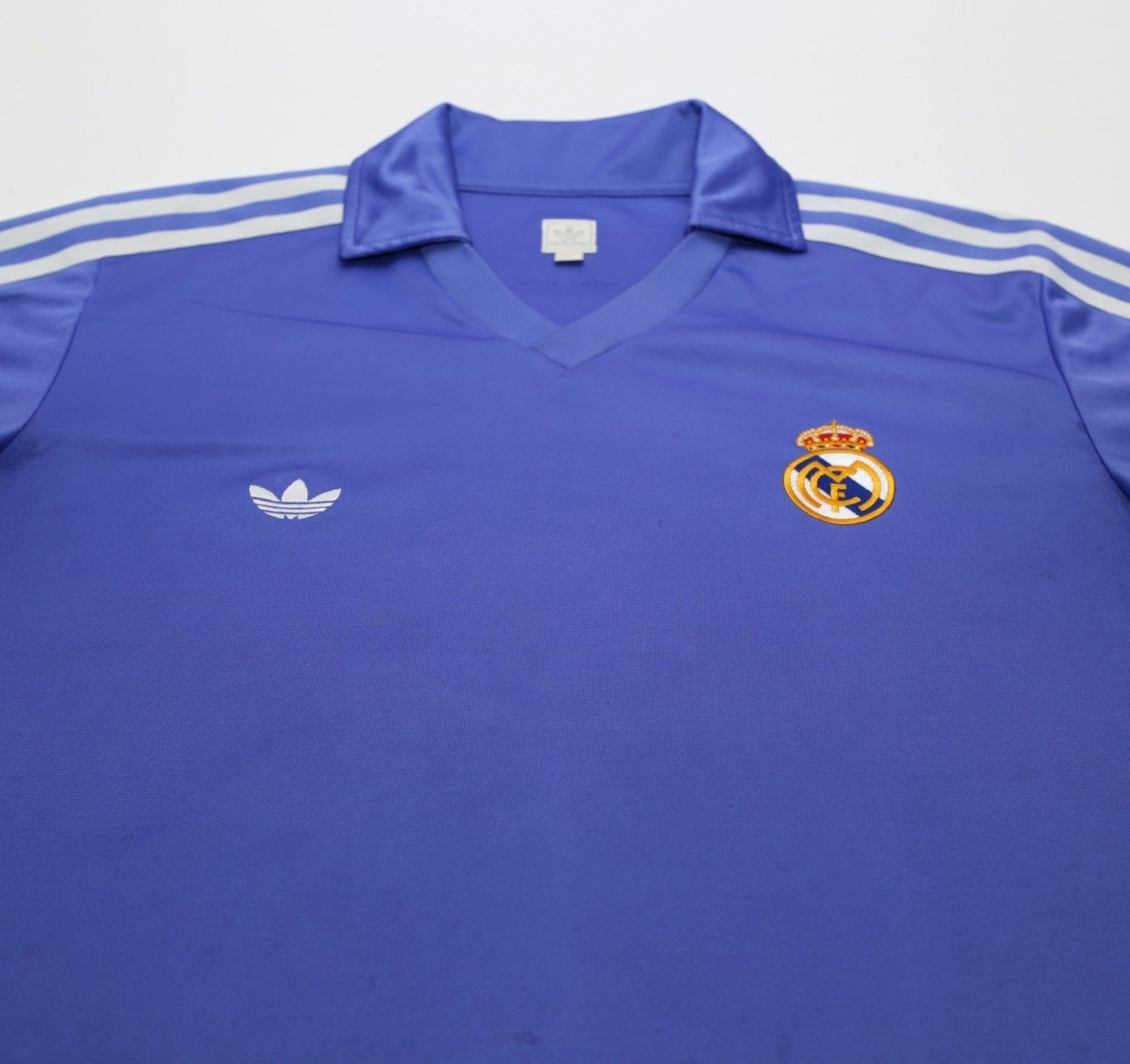 1985/86 SANCHEZ #9 Real Madrid Retro adidas Originals LS Away Football Shirt (L)
