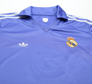 1985/86 SANCHEZ #9 Real Madrid Retro adidas Originals LS Away Football Shirt (M)