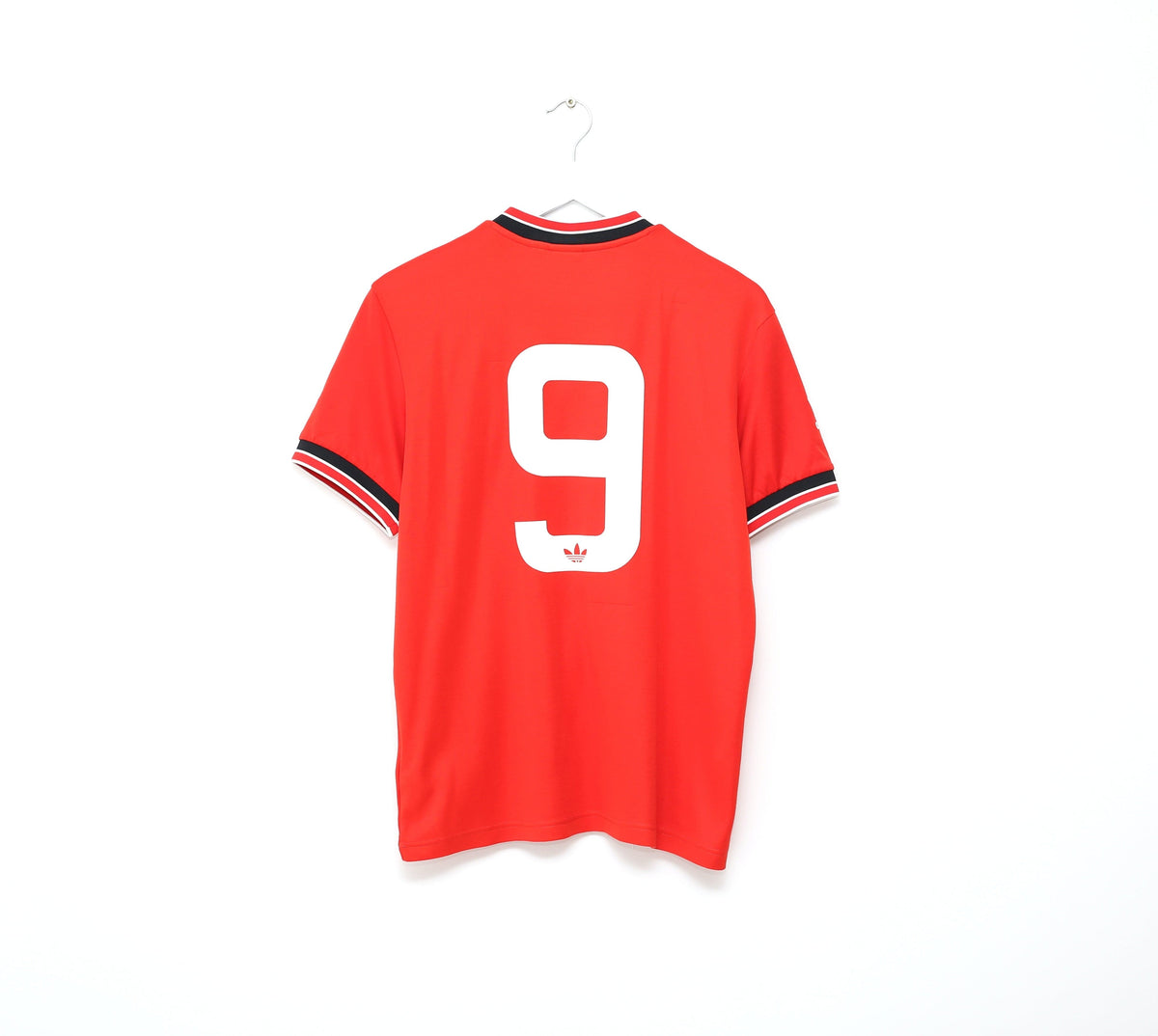 1985 HUGHES #9 Manchester United adidas Originals FA Cup Football Shirt (M/L)