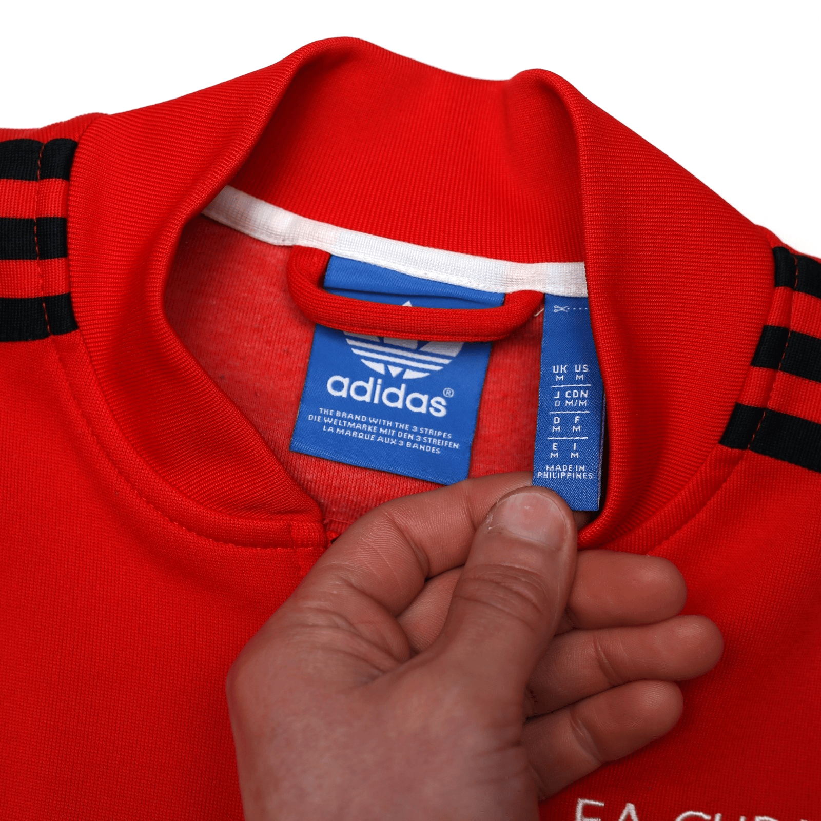 1985 Manchester United adidas Originals FA Cup Football Track Top Jacket (M)