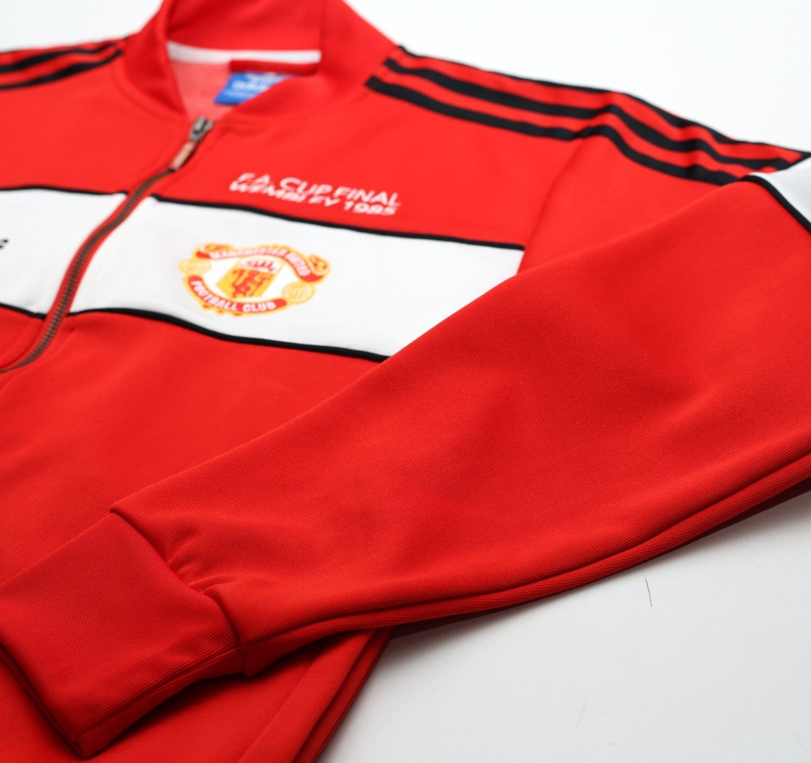1985 MANCHESTER UNITED adidas Originals FA Cup Football Track Top Jacket (S)