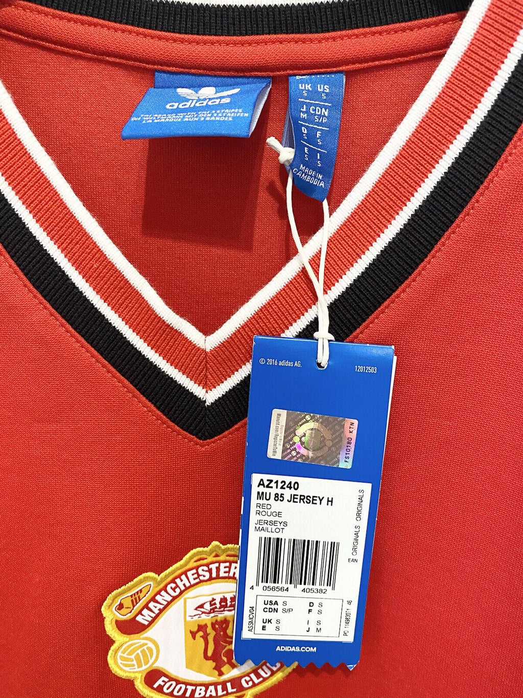 1985 McGRATH #5 Manchester United adidas Originals FA Cup Football Shirt S BNWT