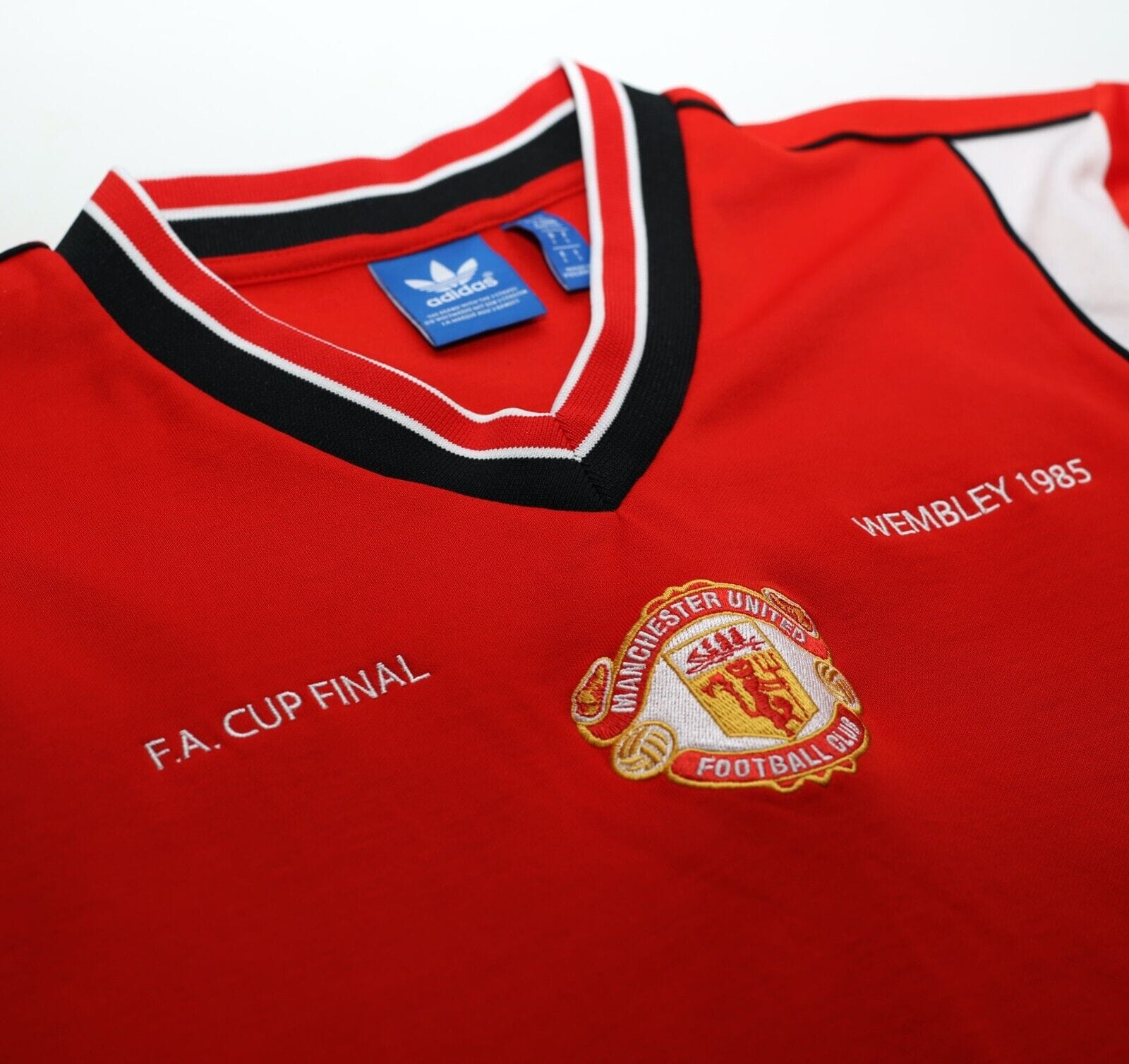 1985 ROBSON #7 Manchester United adidas Originals FA Cup Football Shirt (M/L)