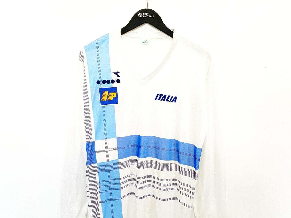 1986/88 ITALY Vintage Diadora Player Issue Football Training Shirt Jersey (L)