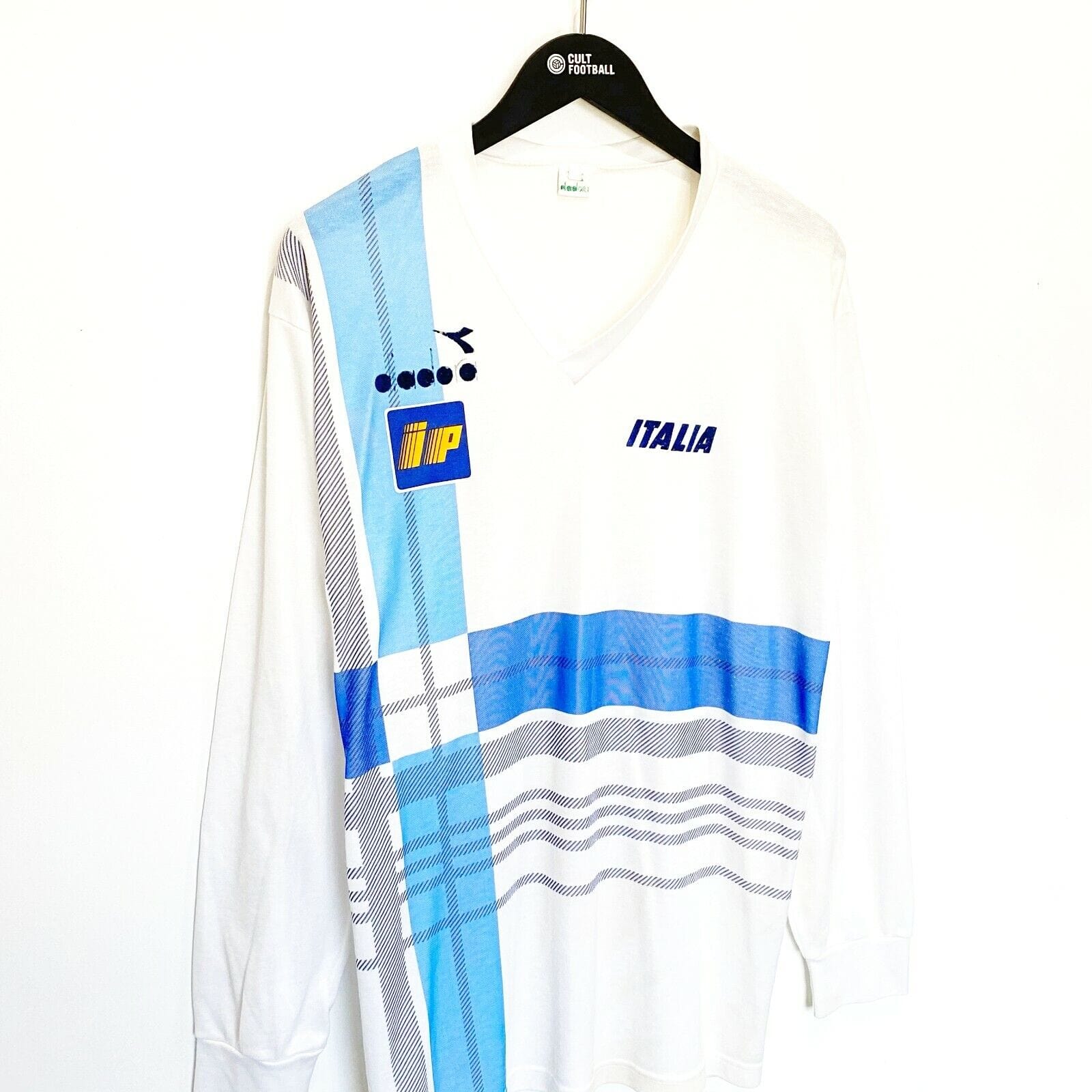 1986/88 ITALY Vintage Diadora Player Issue Football Training Shirt Jersey (L)