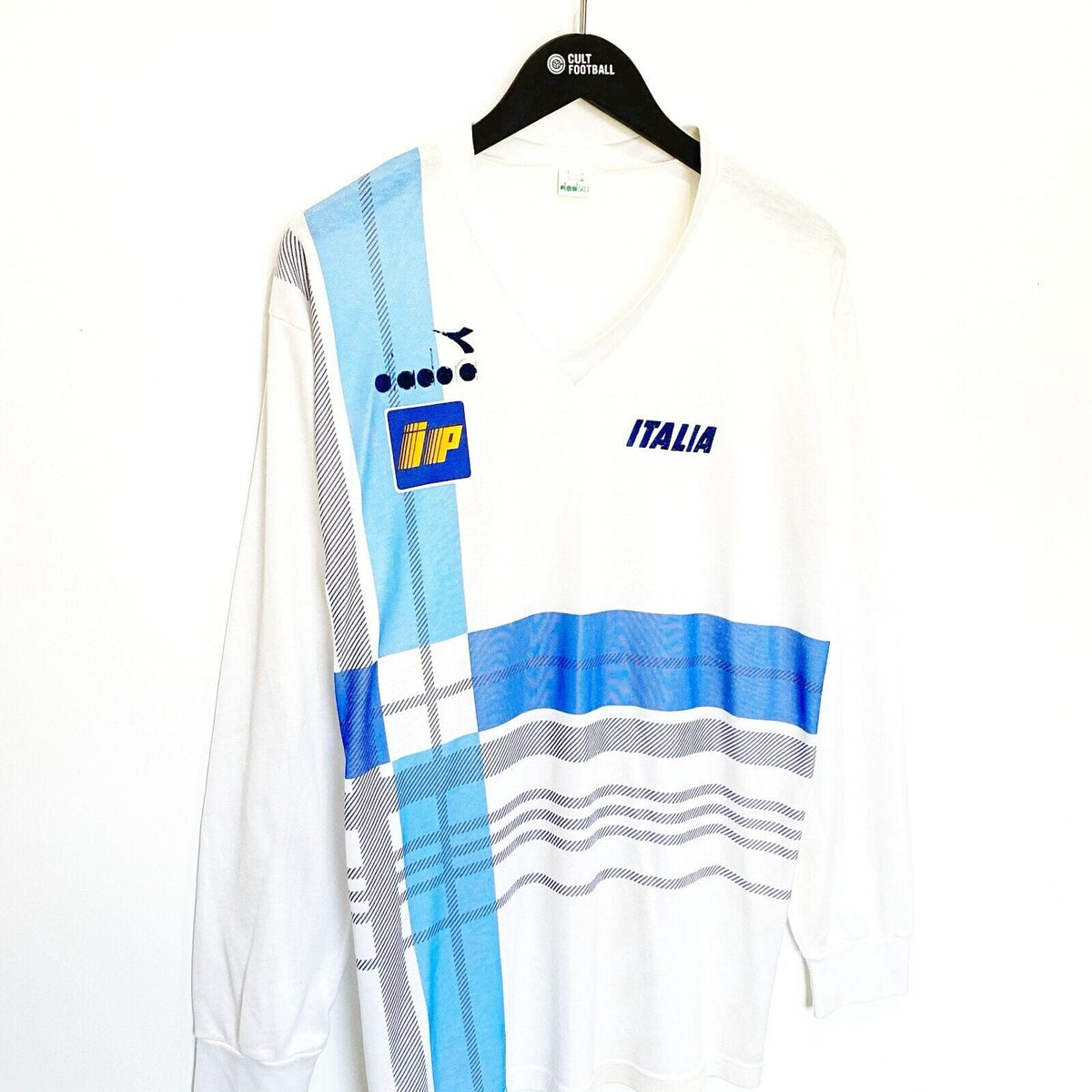 1986/88 ITALY Vintage Diadora Player Issue Football Training Shirt Jersey (L)