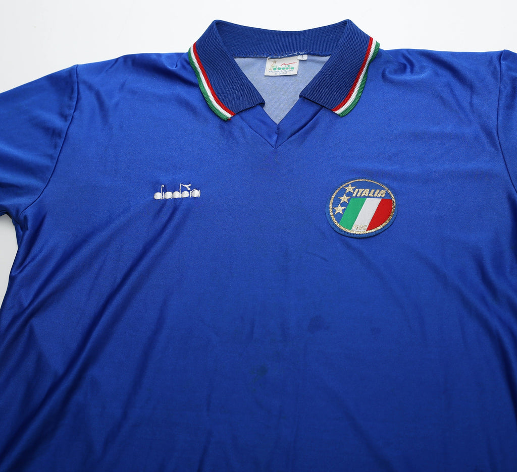 1986/90 ITALY Vintage Diadora Home Football Shirt Italia 90 (M/L)
