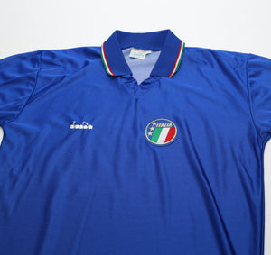 1986/91 SCHILLACI #19 Italy Vintage Diadora Home Football Shirt (M/L) Italia 90