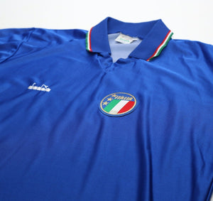 1986/91 SCHILLACI #19 Italy Vintage Diadora Home Football Shirt (M/L) Italia 90