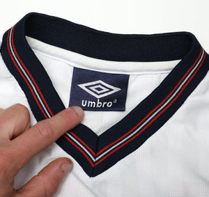 1986 BARNES #19 England Retro Umbro Home Football Shirt (L) Mexico World Cup