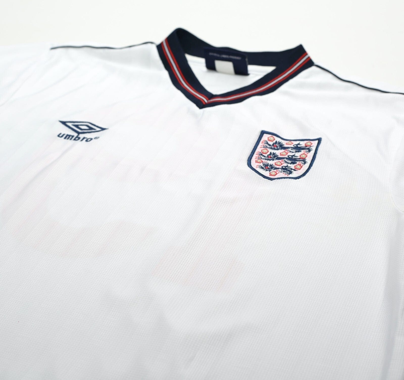 1986 BARNES #19 England Retro Umbro Home Football Shirt (L) Mexico World Cup