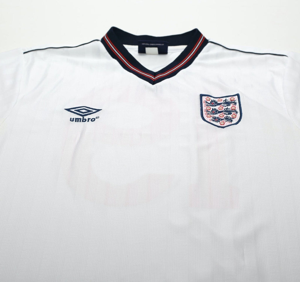 1986 BARNES #19 England Retro Umbro Home Football Shirt (L) Mexico World Cup