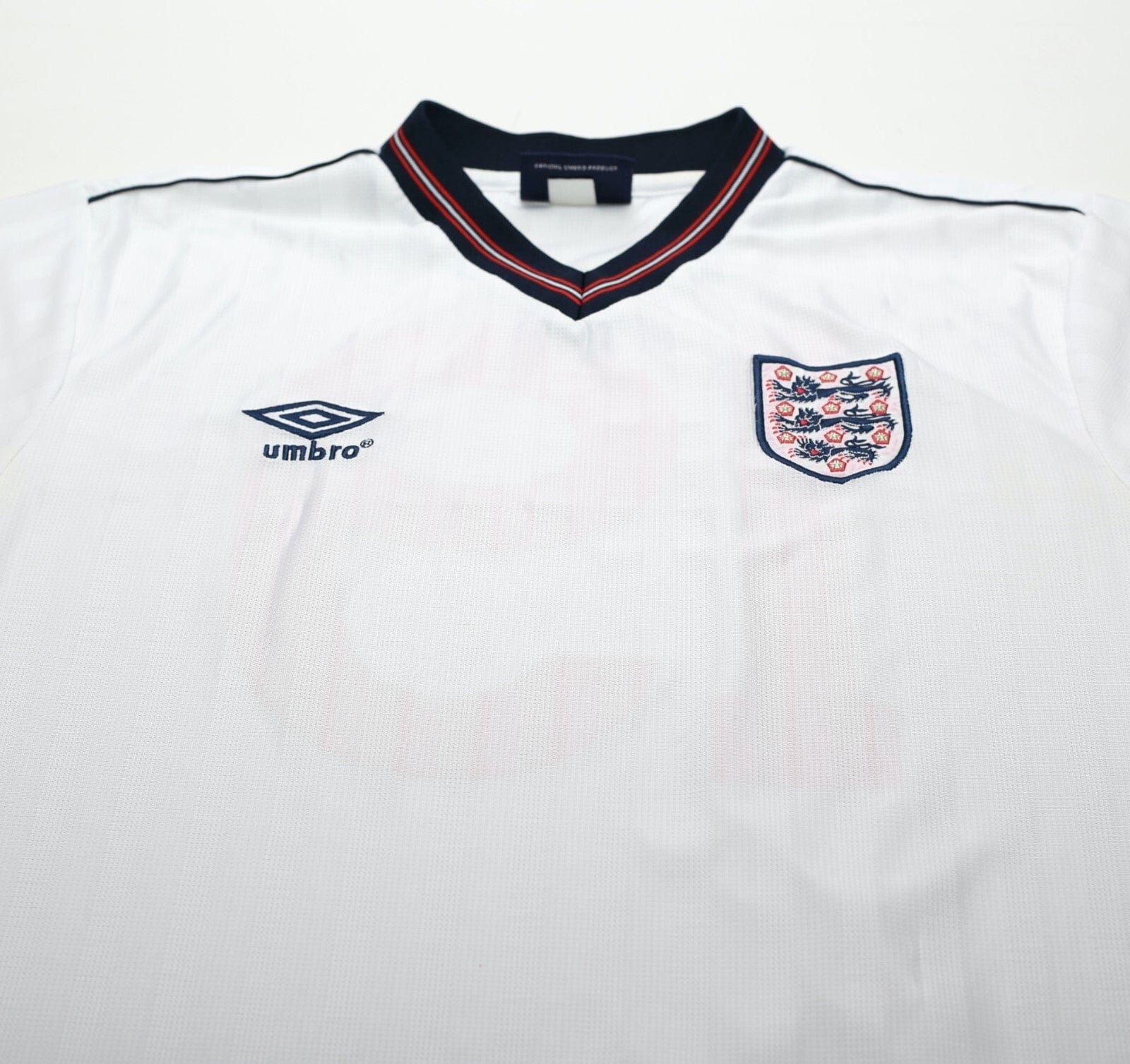 1986 BARNES #19 England Retro Umbro Home Football Shirt (L) Mexico World Cup