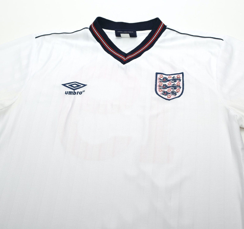 1986 BARNES #19 England Retro Umbro Home Football Shirt (L) Mexico World Cup