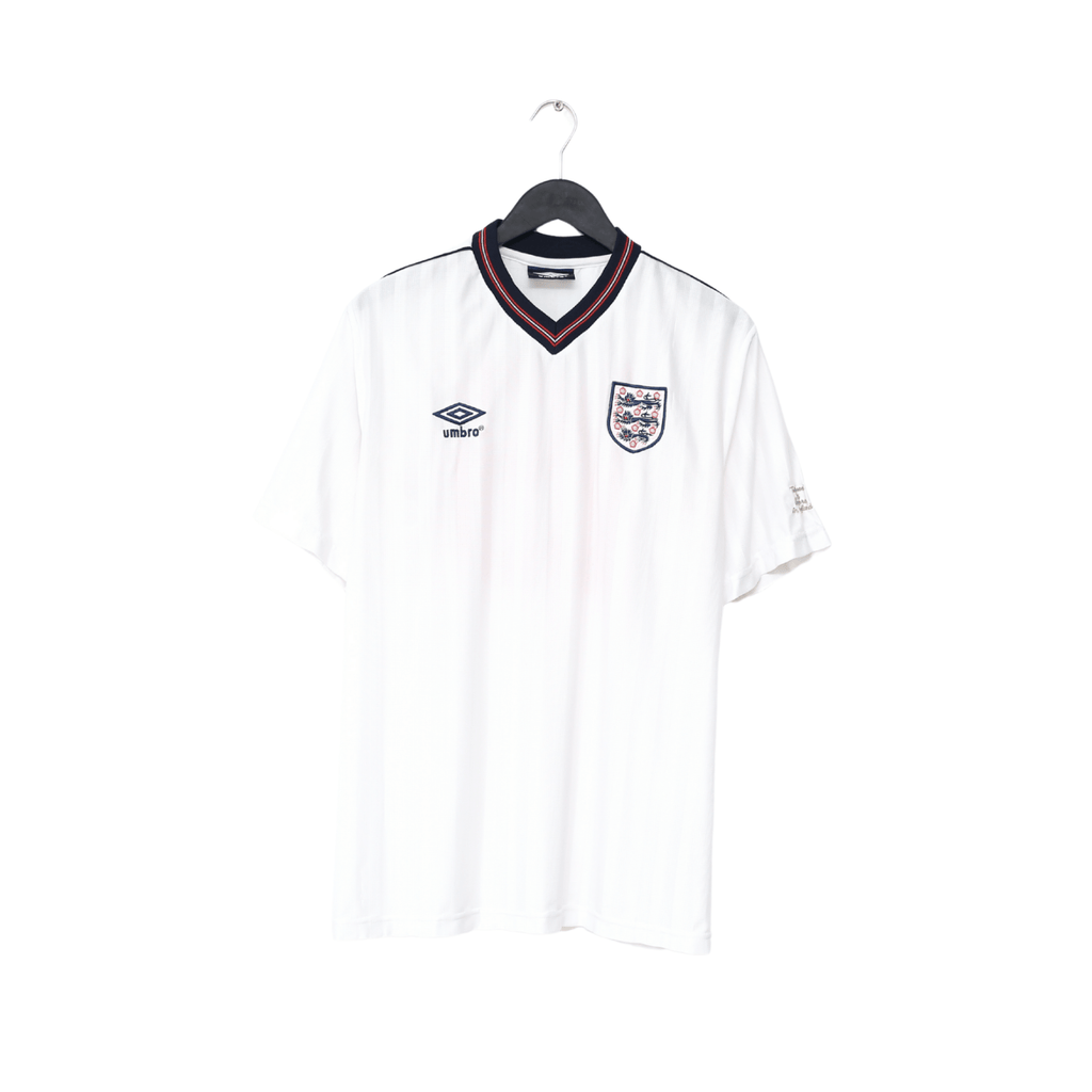 1986 BARNES #19 England Retro Umbro Home Football Shirt (L) Mexico World Cup