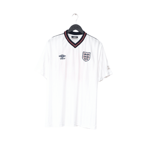 1986 BARNES #19 England Retro Umbro Home Football Shirt (L) Mexico World Cup