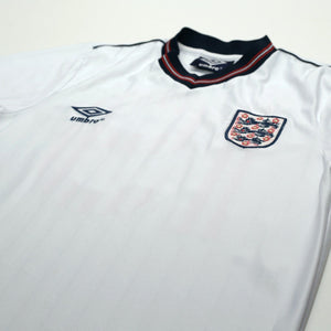 1986 Barnes #19 England Retro Umbro Home Football Shirt (S) Mexico World Cup