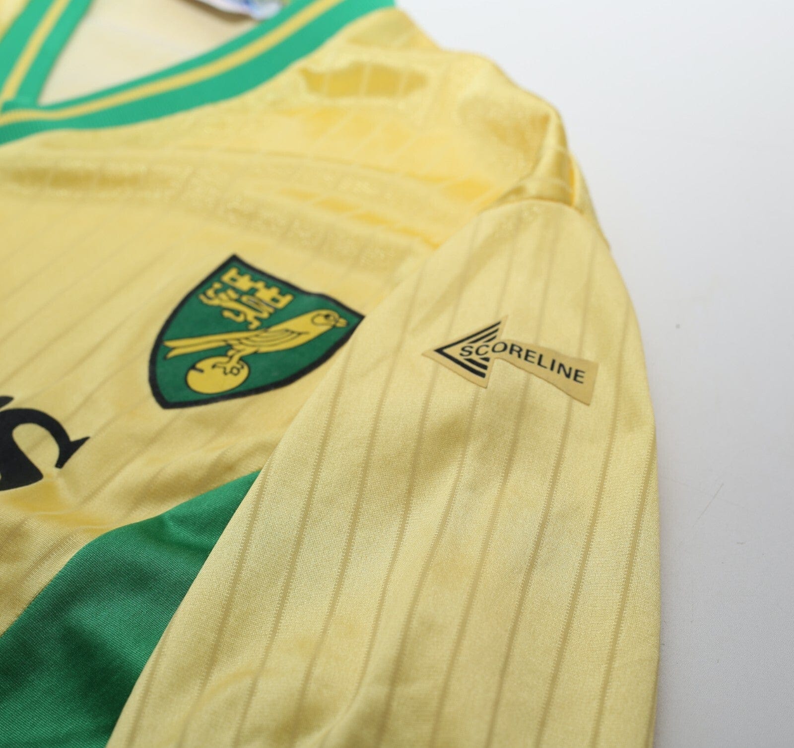 1987/89 NORWICH CITY Vintage Scoreline Home Football Shirt 42 (L)
