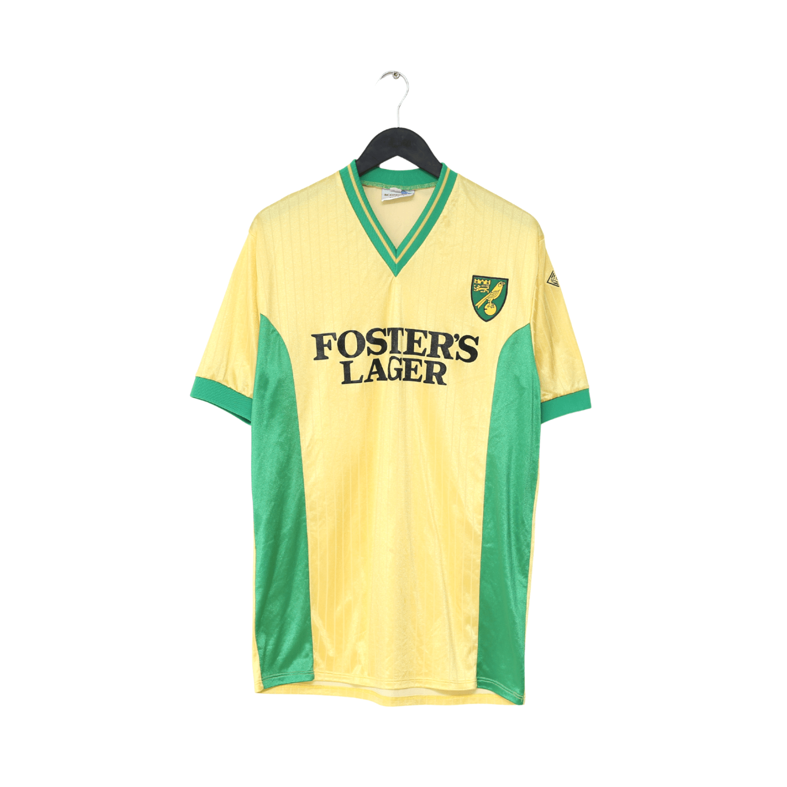 1987/89 NORWICH CITY Vintage Scoreline Home Football Shirt 42 (L)