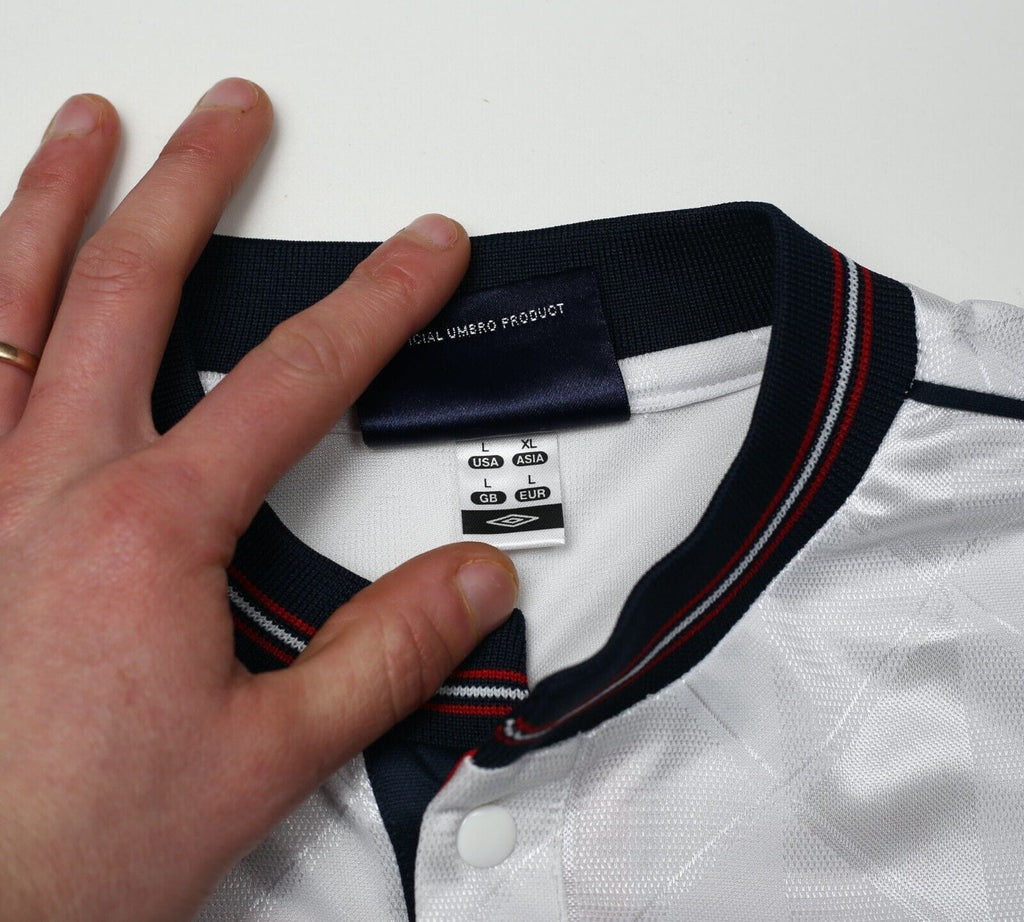 1987/90 ROBSON #7 England Retro Umbro Home Football Shirt (L) EURO 88