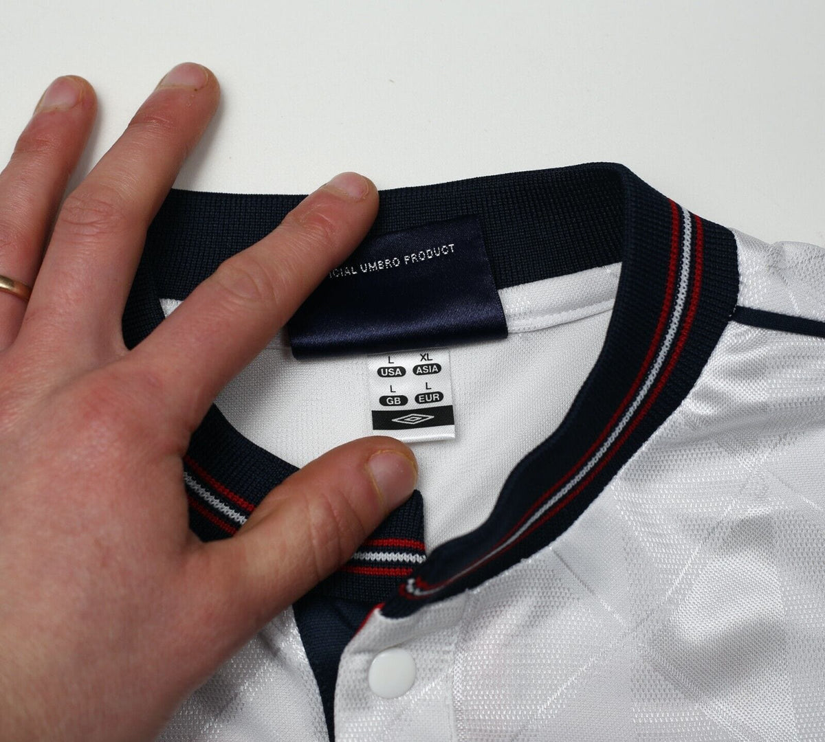 1987/90 ROBSON #7 England Retro Umbro Home Football Shirt (L) EURO 88