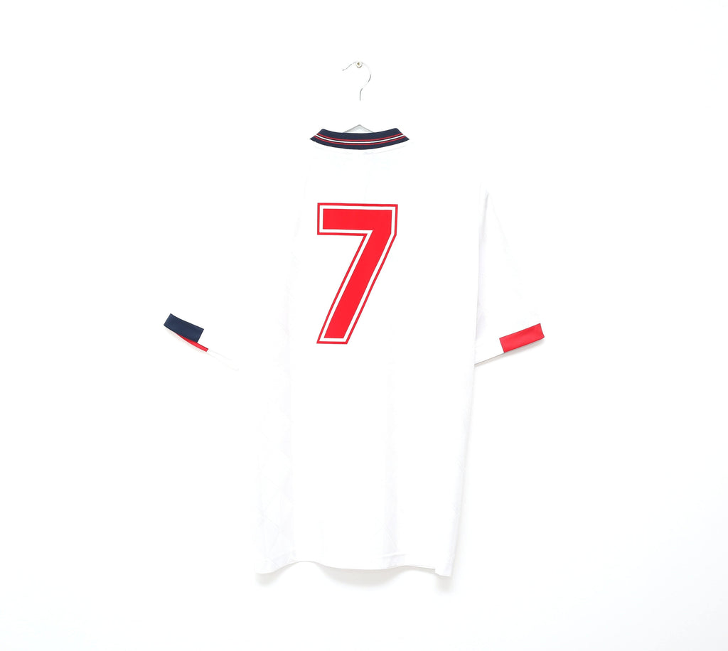 1987/90 ROBSON #7 England Retro Umbro Home Football Shirt (L) EURO 88