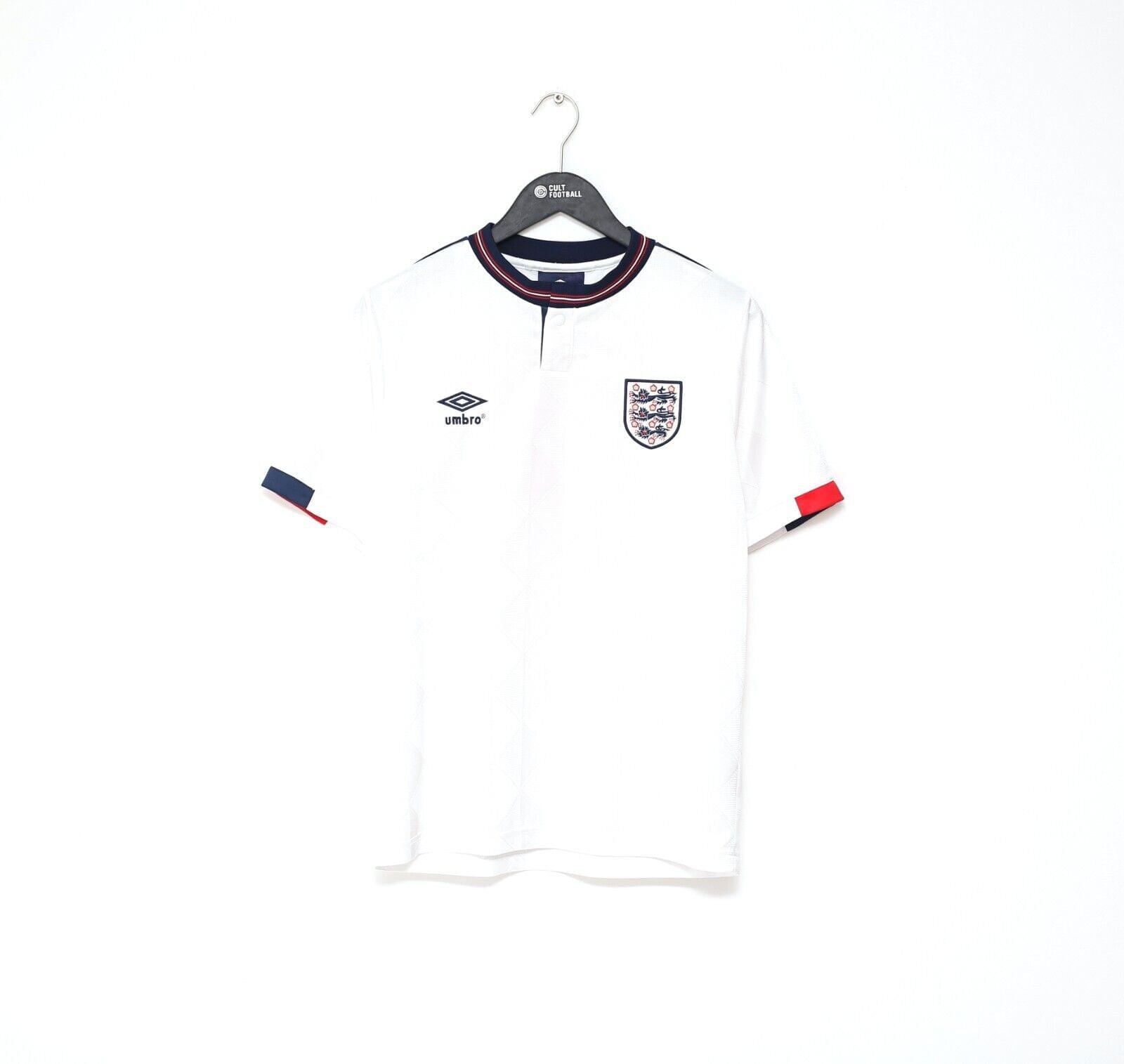 1987/90 ROBSON #7 England Retro Umbro Home Football Shirt (S) EURO 88