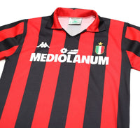 1988/89 AC MILAN Vintage Kappa Long Sleeve Home Football Shirt Jersey (S)
